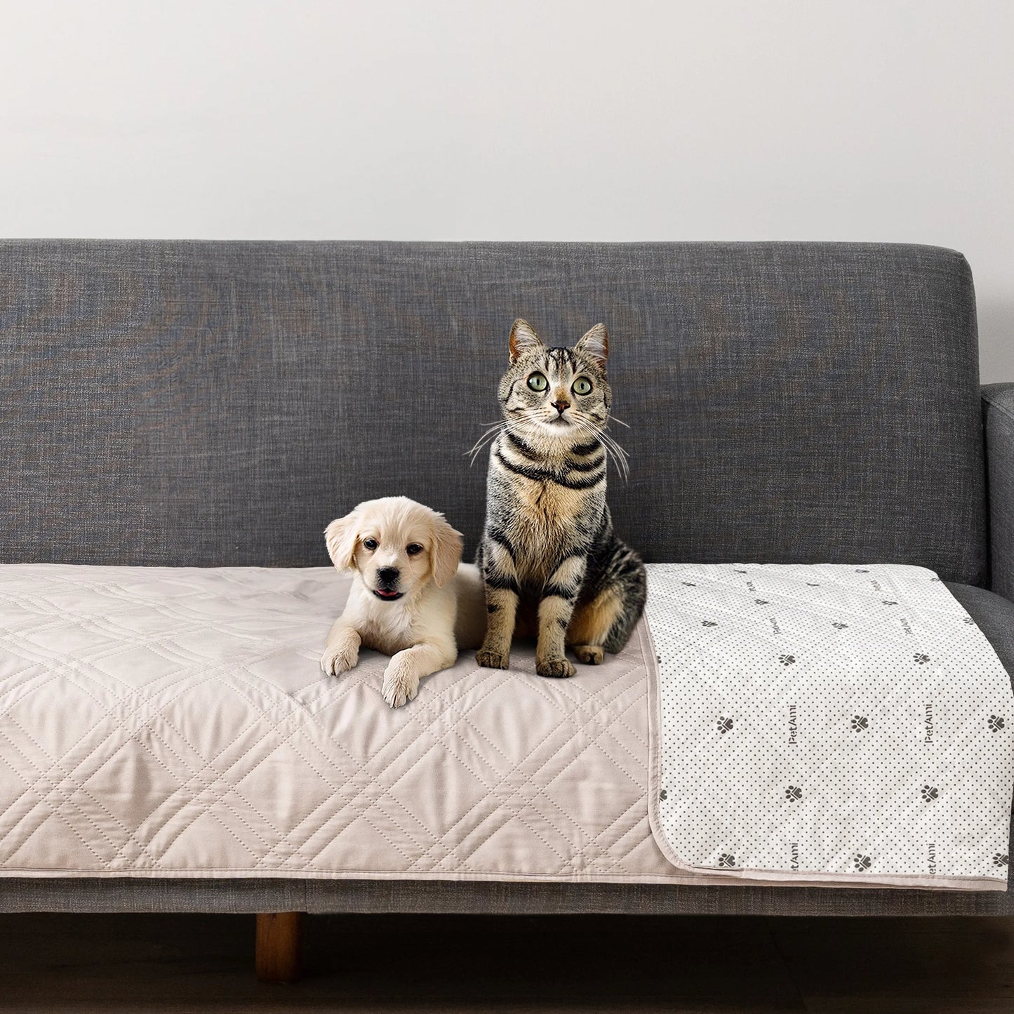 Waterproof Washable Microfiber Polyester Dog Bed Slipcovers, Beige