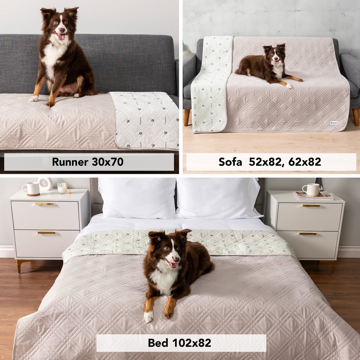 Waterproof Washable Microfiber Polyester Dog Bed Slipcovers, Beige